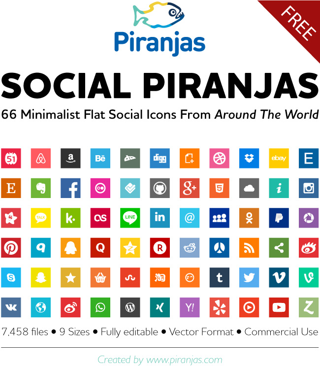 66 free social icons